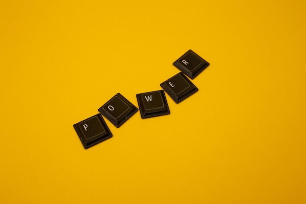 Letter word on yellow background