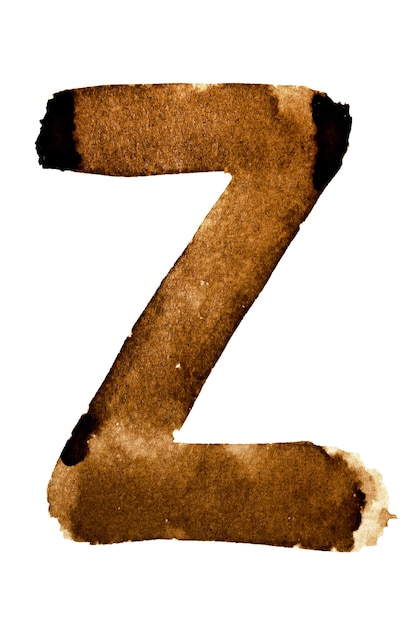 Letter Z - alphabet in coffee