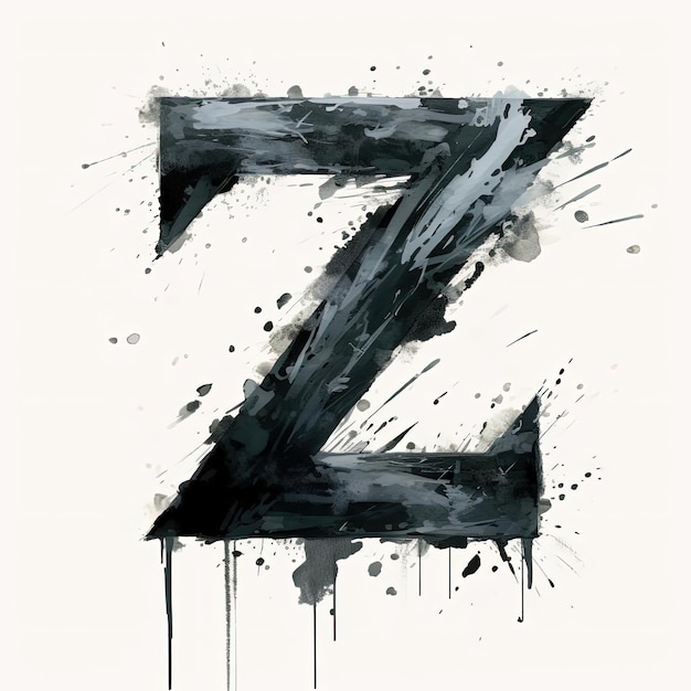 Photo a letter z is drawn in black and white