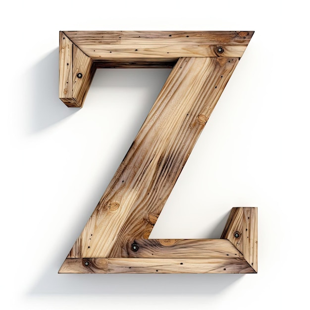 Photo the letter z made from wood with a rustic style in the of intertextual