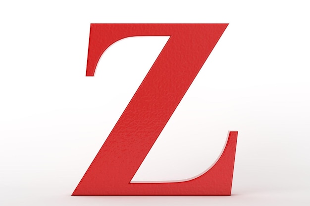 Photo letter z red on white background