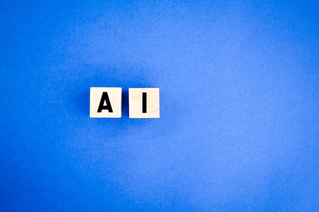 the letters of the AI alphabet or the word artificial intelligence. the concept of artificial