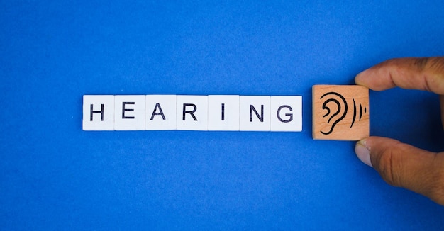 letters of the alphabet with hearing words the concept of hearing or lack of hearing