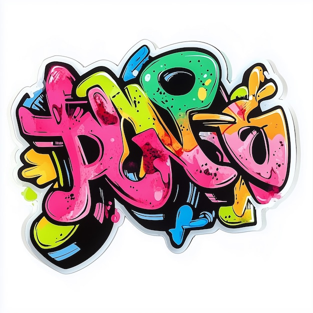 Photo letters graffiti outline clear background colorful