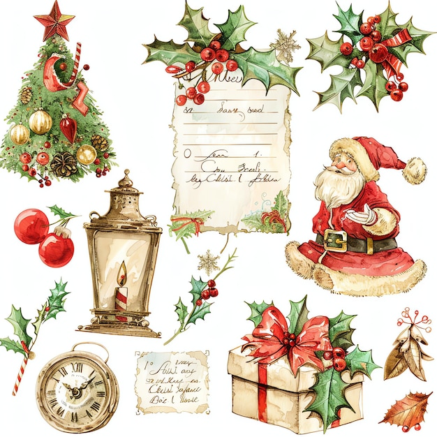 Letters to Santa watercolor winter