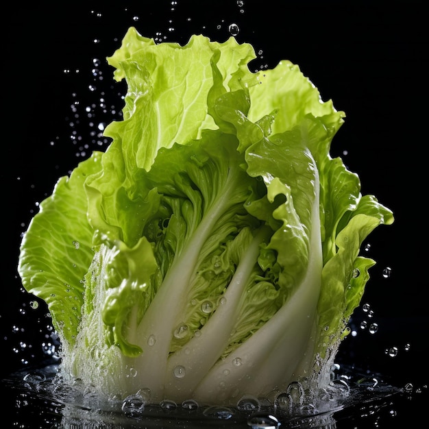 Lettuce drop into the water