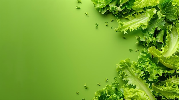 lettuce on a green surface with a green background