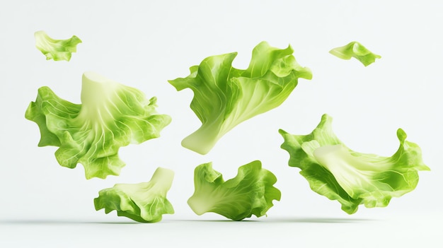 Lettuce realistic vegetable healty food isolated on a white background