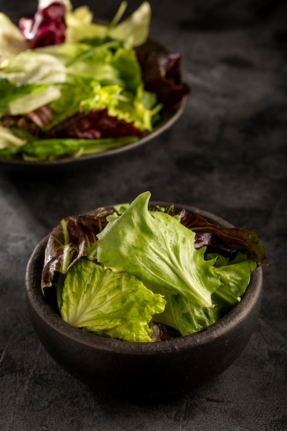 Lettuce salad mix in bowl