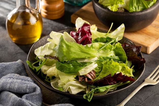 Lettuce salad mix in bowl