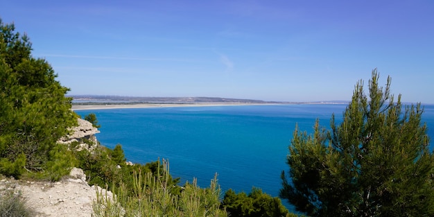 Leucate coast in south sea beach Pyrenees Orientales in Languedoc-Roussillon France