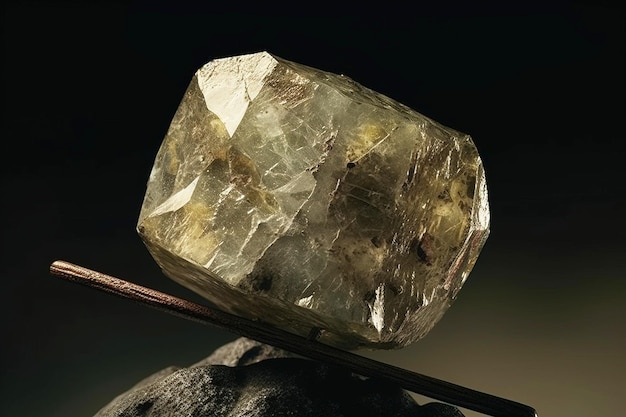 Leucophanite is a rare precious natural stone on a black background AI generated Header banner