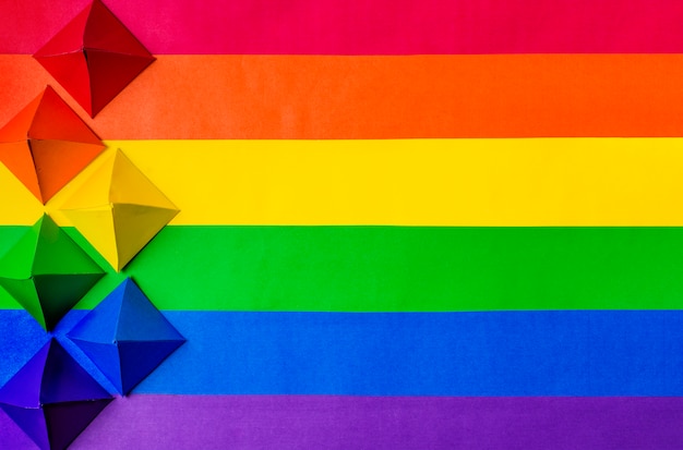 LGBT flag and paper origami