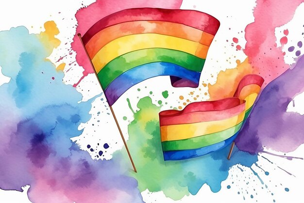 Photo lgbt pride background in watercolor style