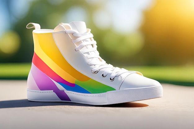 LGBT shoes on white background ai generative