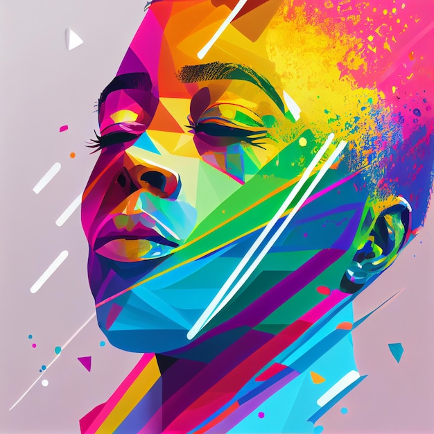 LGBTQ Abstract Colorful of Women Portrait Illustration