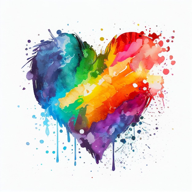 Photo lgbtq colored heart on white