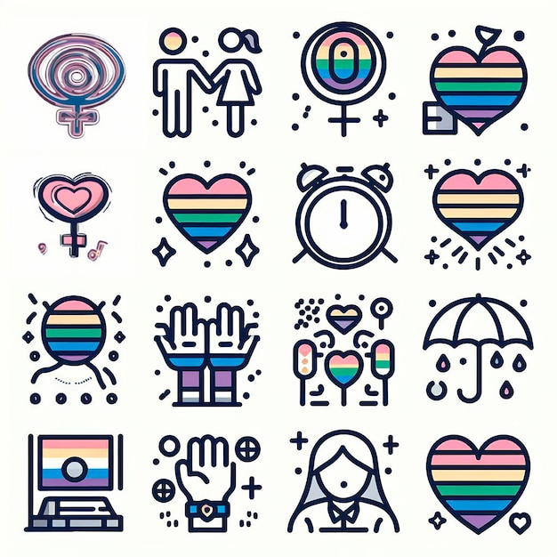 LGBTQ elements icon template