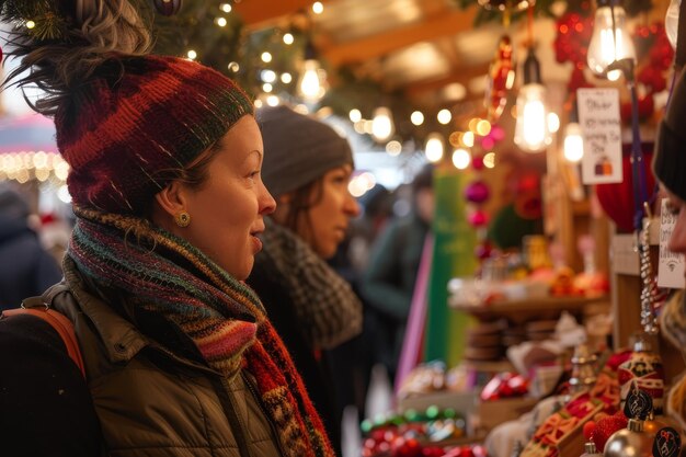 Photo lgbtq holiday market handmade gifts festive decorations and shoppers embracing the seasons spirit