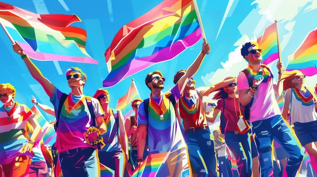 LGBTQ Pride Parade Celebrating Identity and Fighting for with Radiant Defiance