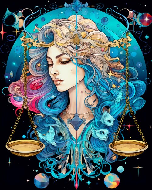 Photo libra zodiac sign as a woman