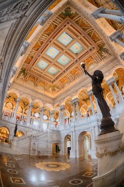 Library of congress marble stair view pano