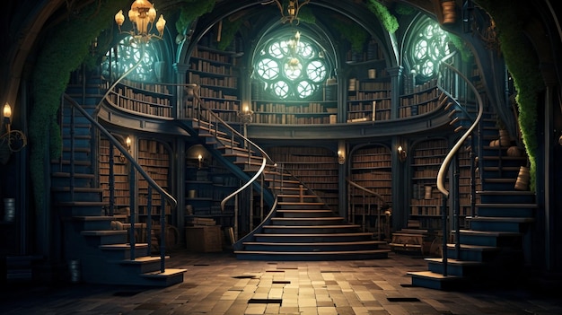 Library of Imagination Fantastical Bookworm's Hideaway