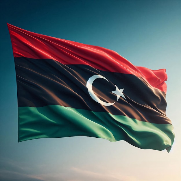 Libya Flag Beautifully Waving