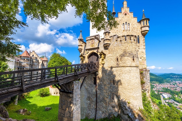 Lichtenstein Castle with bridge BadenWurttemberg Germany