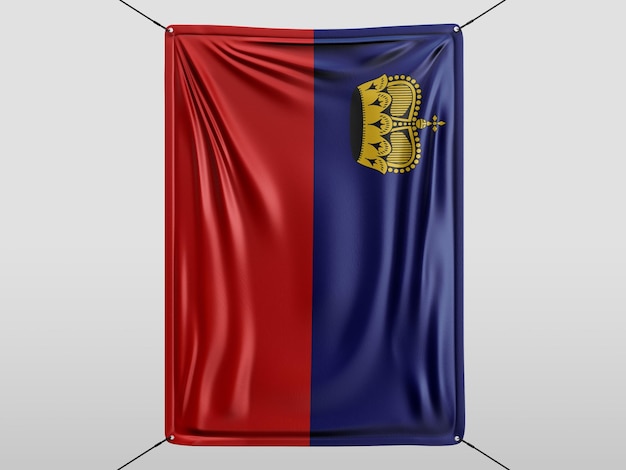 Photo liechtenstein of 3d render flag isolated and white background