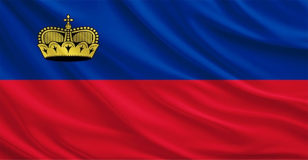 Photo liechtenstein flag flying in the wind