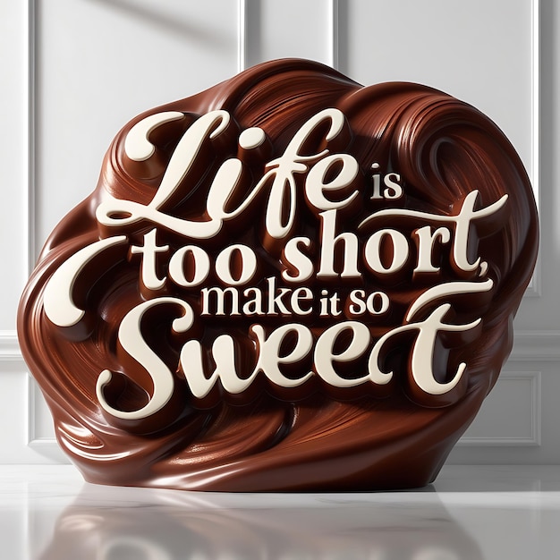 Photo life is too short make it sweet quotes with chocolate design