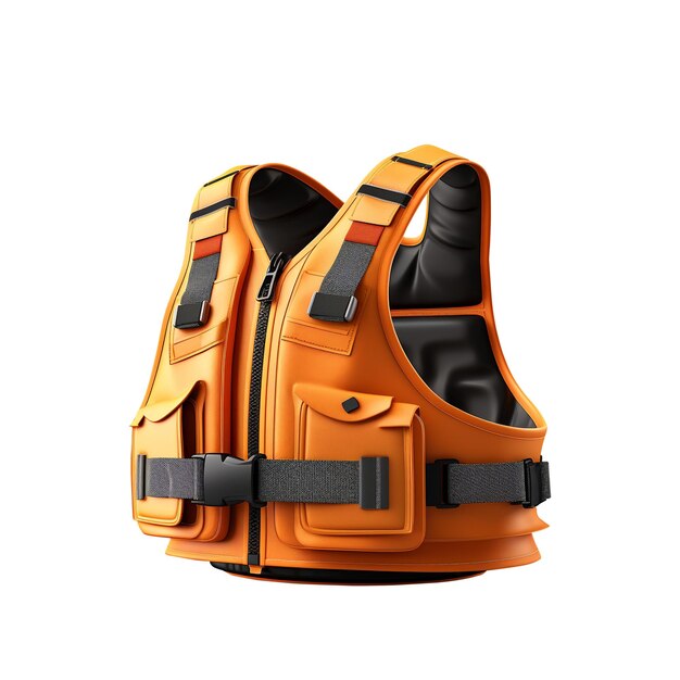 Life jacket isolated on white background photorealistic AI generated