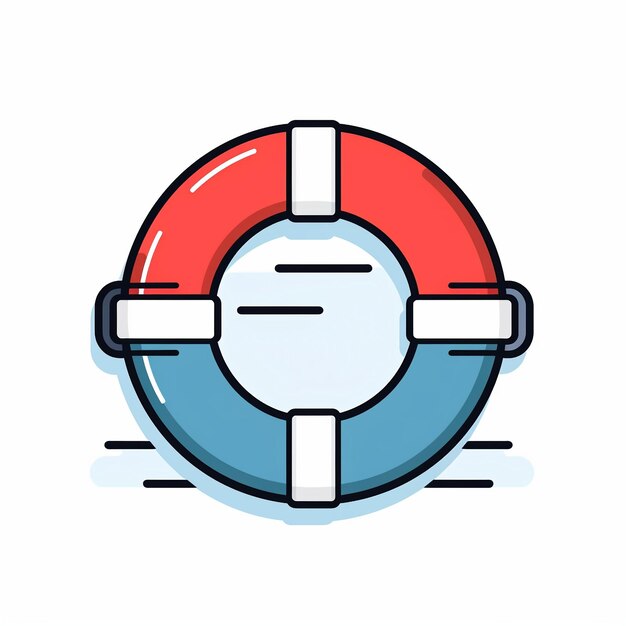 Life Raft Icon Safety and Maritime Equipment Art Logo Illustration