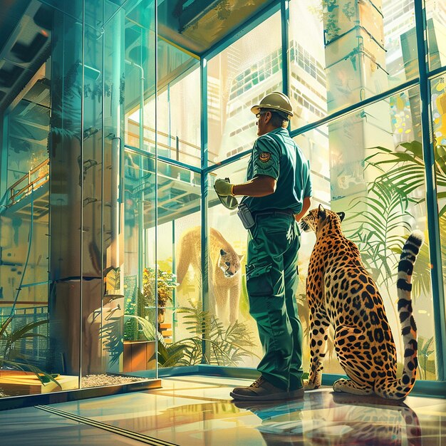 Photo the life of a zoologist cinematic reality with a bright background