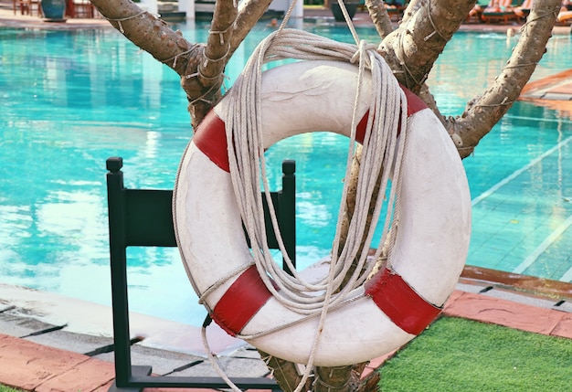 Lifebuoy by the pool