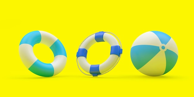 Lifebuoys and beach ball