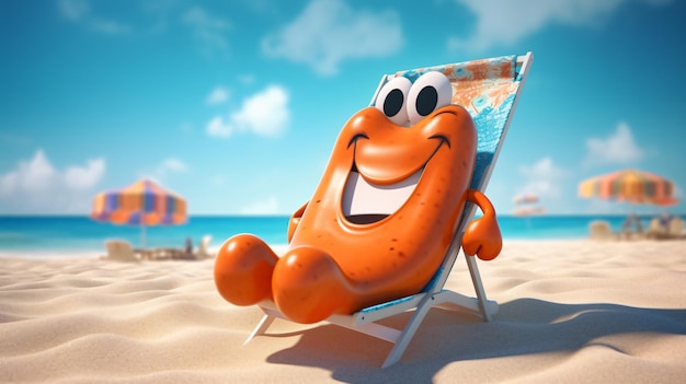 a lifeguard is sitting in a beach chair on the beach