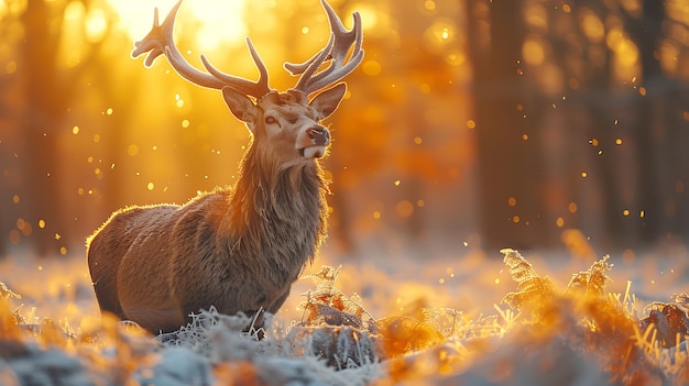 A lifelike image of a majestic stag with expansive antlers