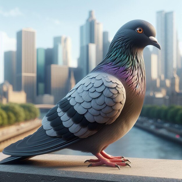 a lifelike image of a pigeon