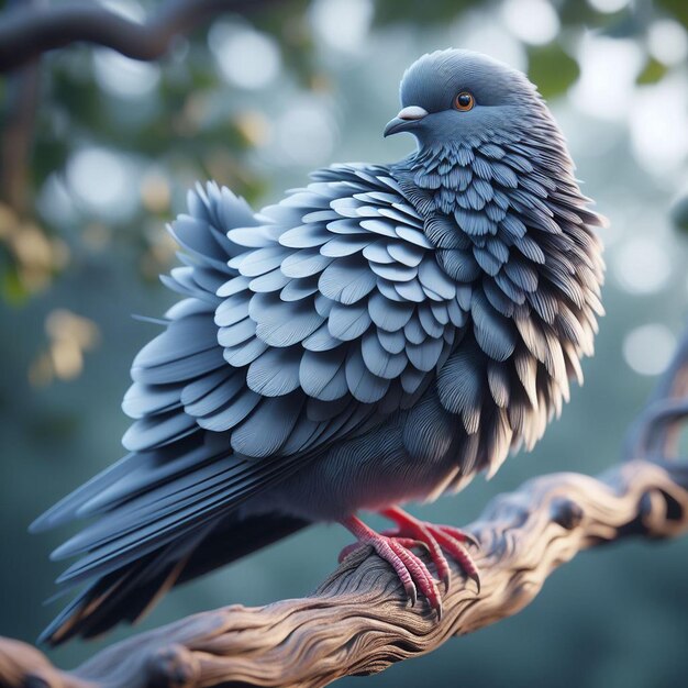 a lifelike image of a pigeon