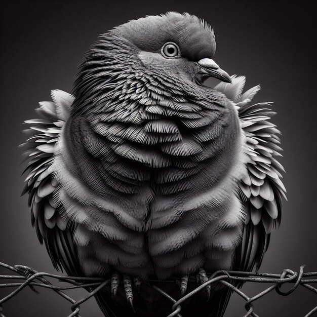 a lifelike image of a pigeon