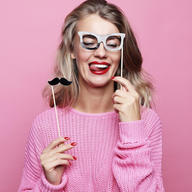 Lifestyle and people concept playful young woman ready for party