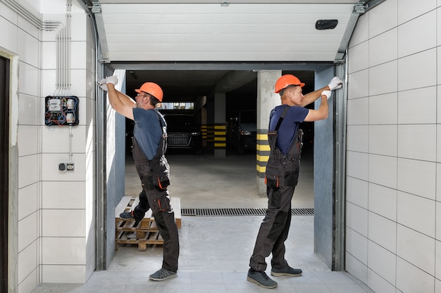 Lifting gates of the garage.