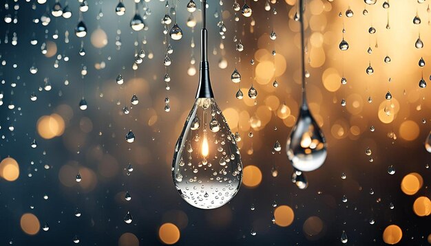 Photo light background with gentle rain drops