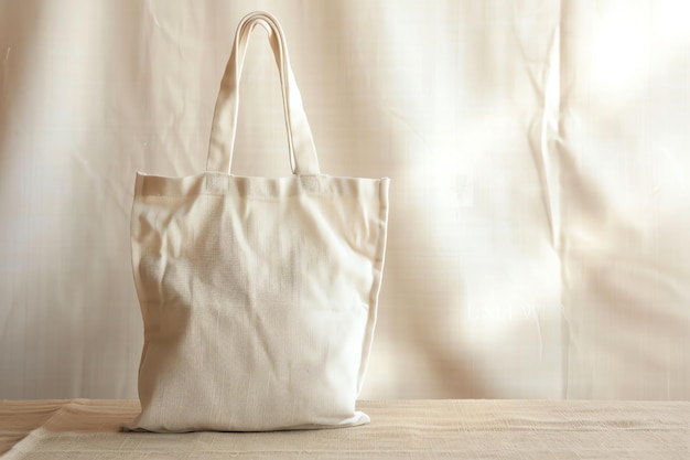 light beige blank linen tote bag mockup Country Cottage for celebration concept for your or