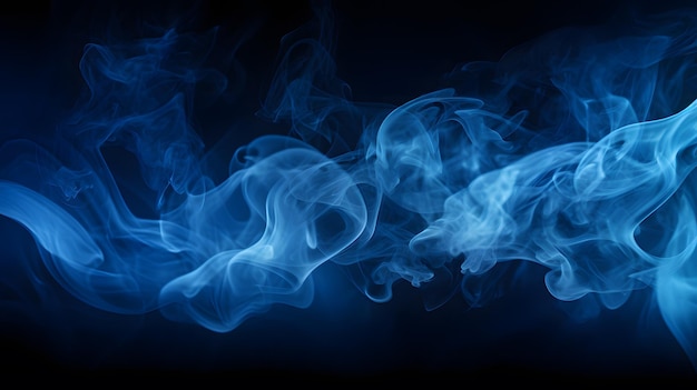 Light blue smoke isolated on black background