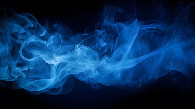 Light blue smoke isolated on black background