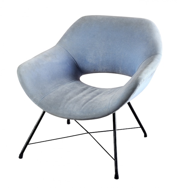 Light blue velvet armchair