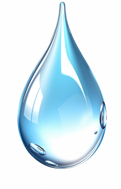 Light Blue Water Drop on White Background Clipart